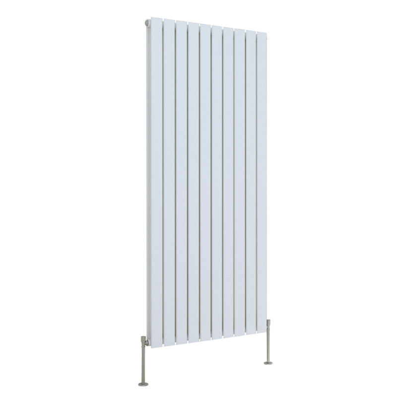 Shonna Vertical Double Flat Panel Radiator, 160cm H x 68cm W, Gloss White