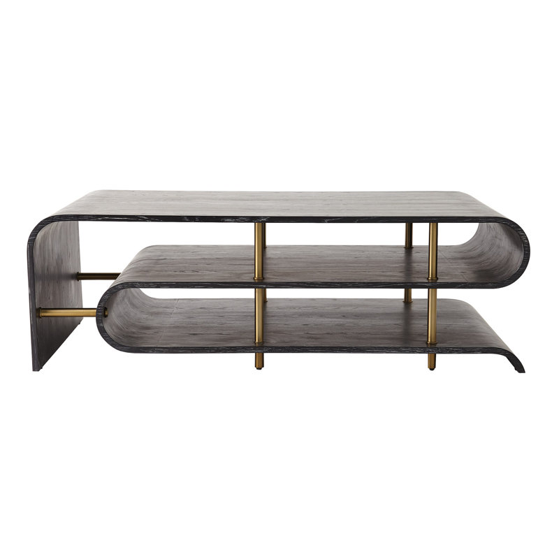 Traverse Coffee Table-Ebony Cerused, Matte Black
