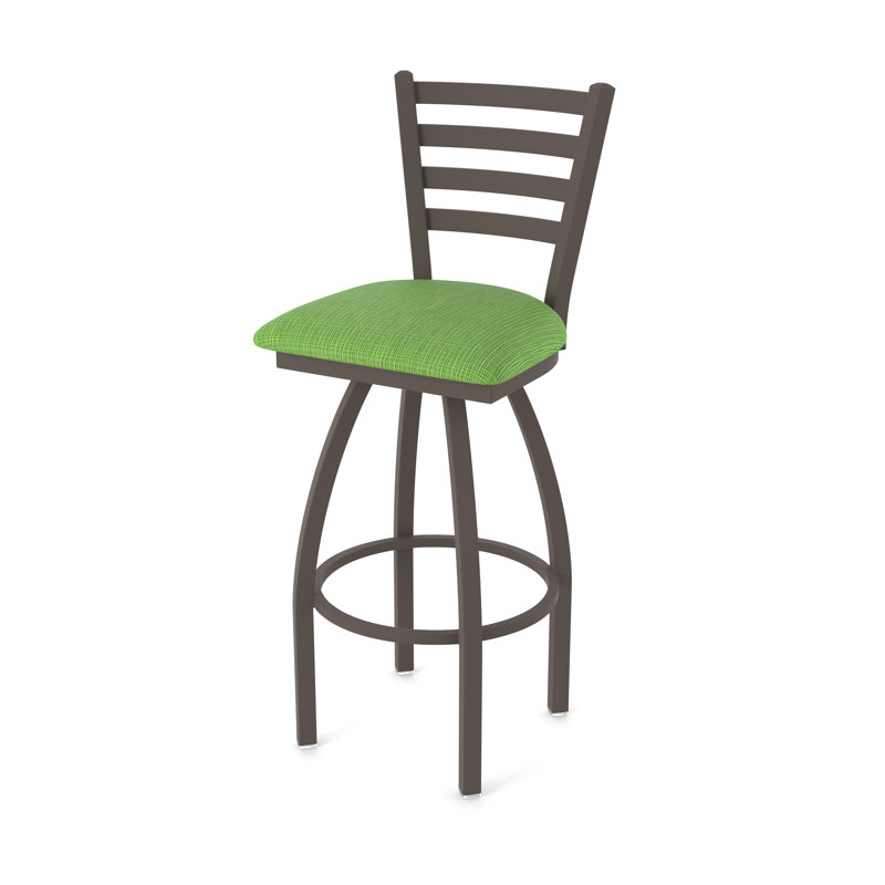 Jackie Swivel Stool, Bronze, Counter Stool (25" Seat Height), Fabric-Graph Parrot