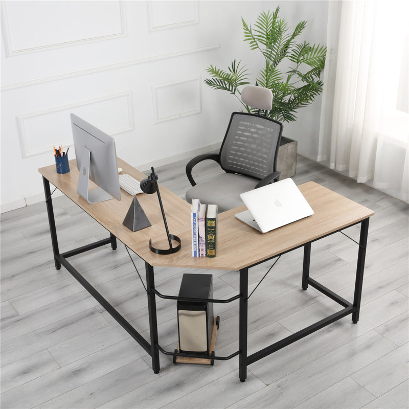Bureau d'ordinateur en coin Design, Chêne