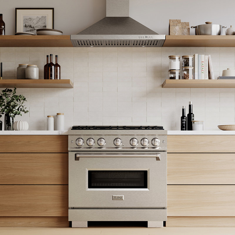 ZLINE 36 in. Classic Dual Fuel Range with 6 Burner DuoPro Cooktop and Electric Convection Oven, Satin Stainless Steel