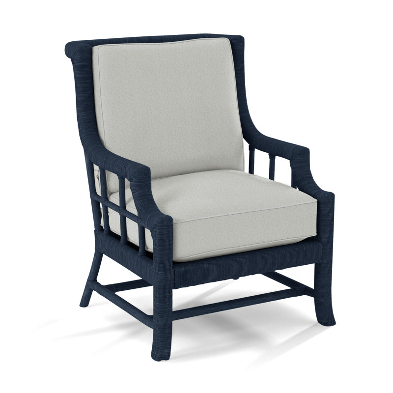 Fauteuil Lafayette, Marine, Jacquard géométrique vert 0414-43