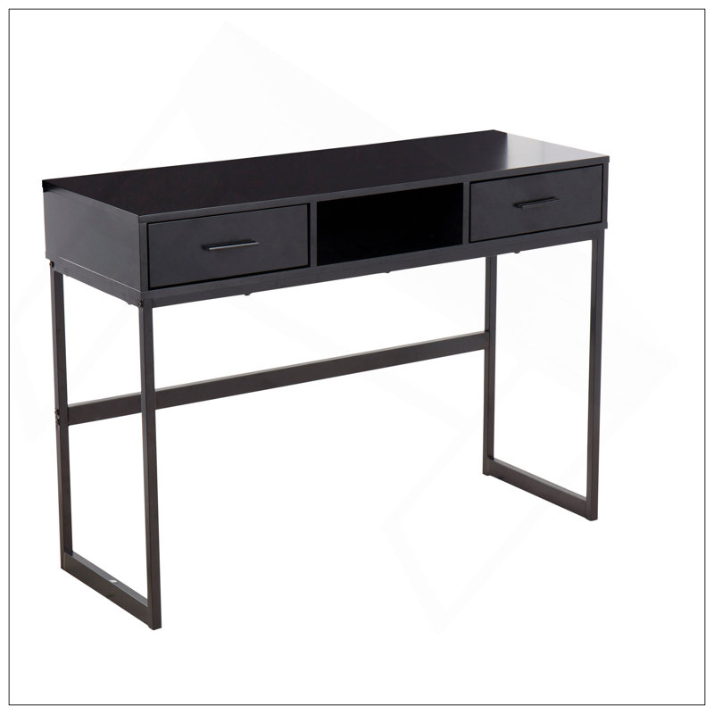 Console Franklin en métal noir et bois noir par Lumisource, Noir