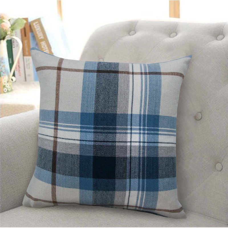 Sonoita Plaid Square Throw Cushion, Navy
