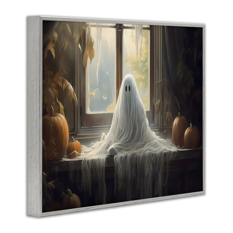 Ghost Sitting In Window, estampe numérique, design par LSR Design Studio, H 24 po x l 30 po, Estampe numérique Farmhouse