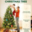 Arbre de Noël de 7 pi avec 1375 pointes en PVC PE Arbre de Noël à charnières avec charnières Branches faciles à assembler