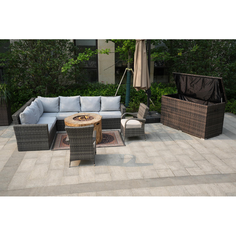 Ensemble de conversation pour 8 personnes avec coussins Charsity Wicker / Rattan