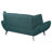 Teal Blue Flared Arm Loveseat