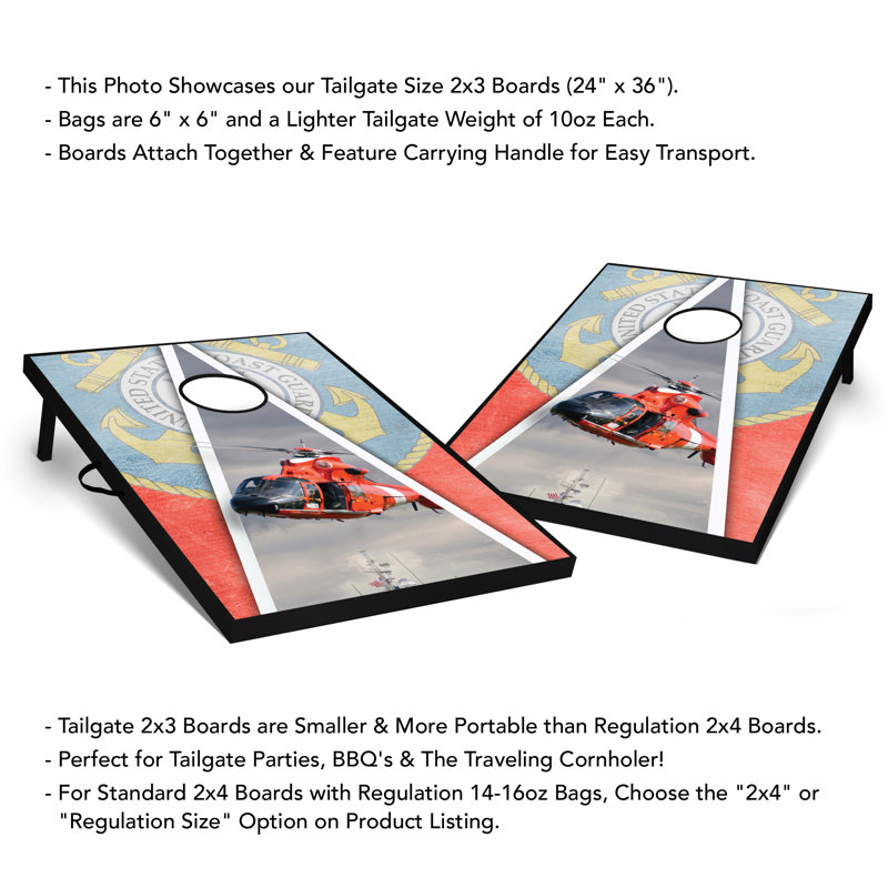2' X 3' US Coast Guard Tailgate Size Cornhole Set