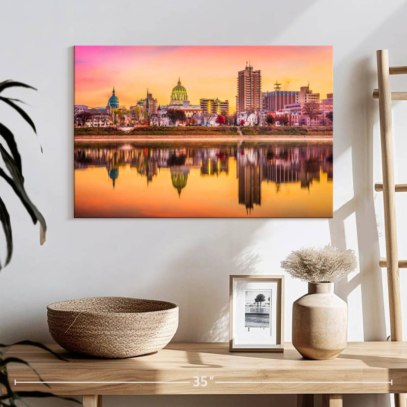 Reflet de la rivière Nicci Harrisburg, H 16 po x l 24 po