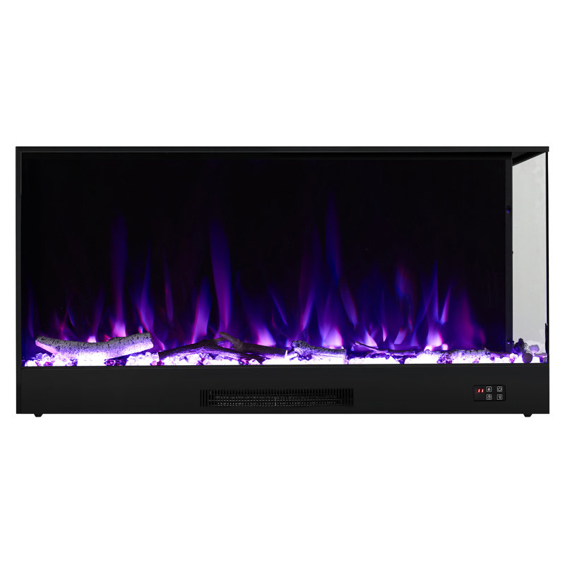 Ivy Bronx 150cm W Black Electric Fireplace