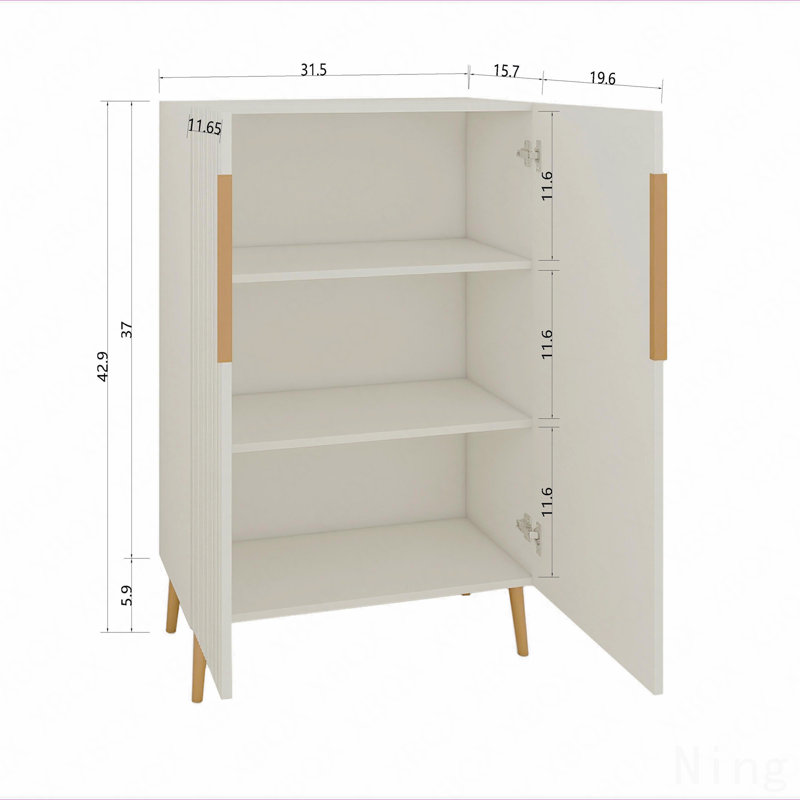 Modern White Sideboard Cabinet With Gold Handles