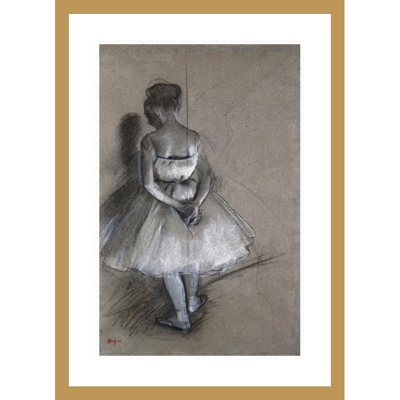 Danseuse debout, les mains croisées derrière le dos par Edgar Degas, impression giclée encadrée, H 29,5 po x l 21,33 po