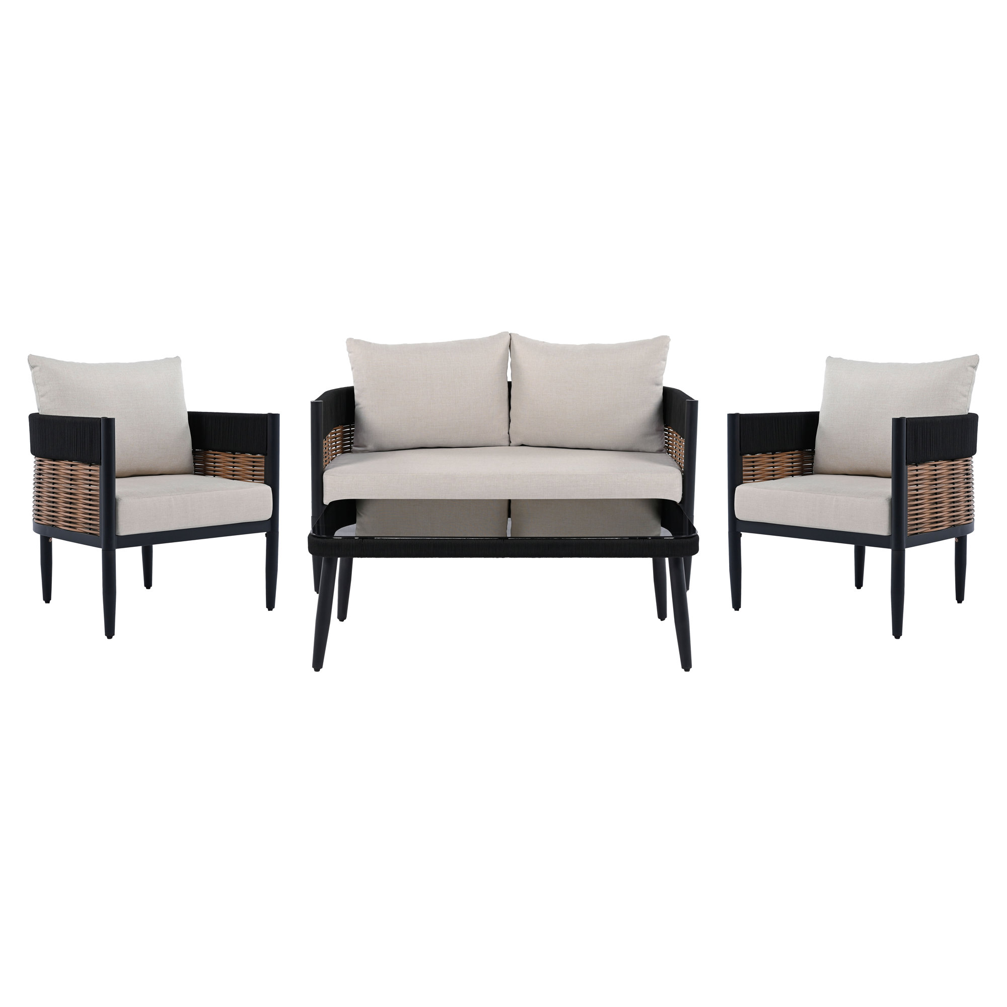 Corrente 4 Piece Conversation Set, Taupe