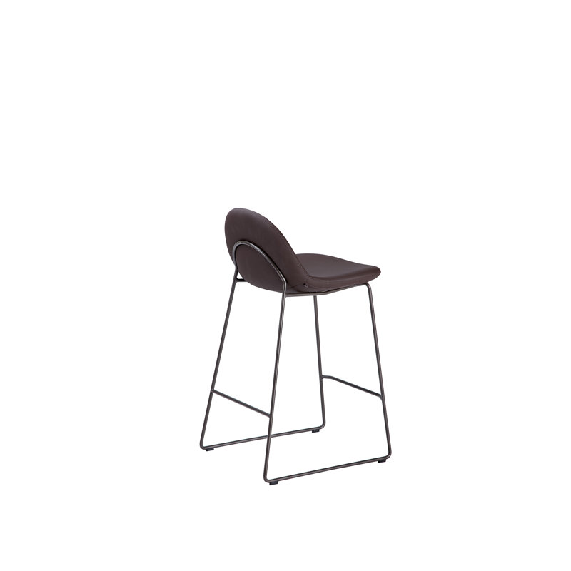 Surf Upholstered Counter Stool with Metal Frame, Counter Stool (26.5” Seat Height), Black