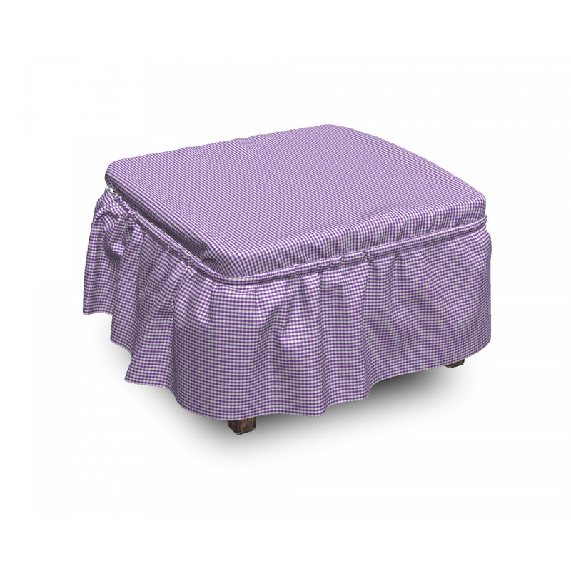 Ensemble de housse pour repose-pieds à coussins carrés rétro à damier carré 2 pièces