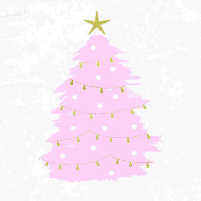 Arbre de Noël rose et doré