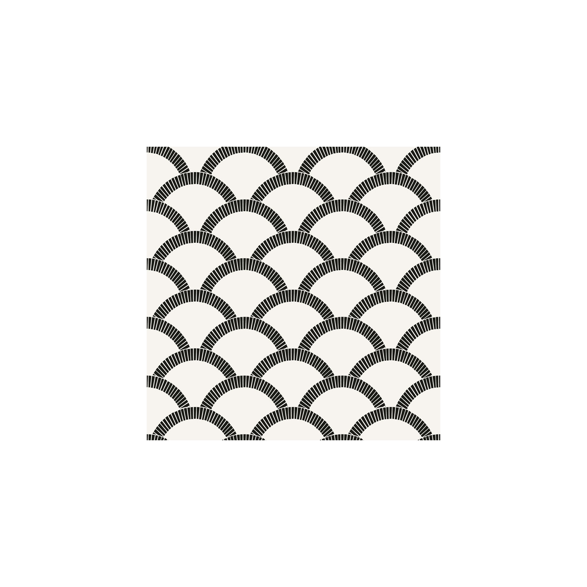 Mosaic Scallop Peel And Stick Wallpaper, Black/Cream, 3.5 kg