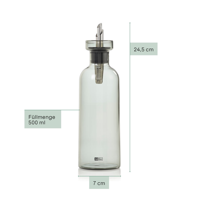 AdHoc Oil and Vinegar Dispenser Aromapour Grey 16.7oz (set of 2), 500ml Aromapour