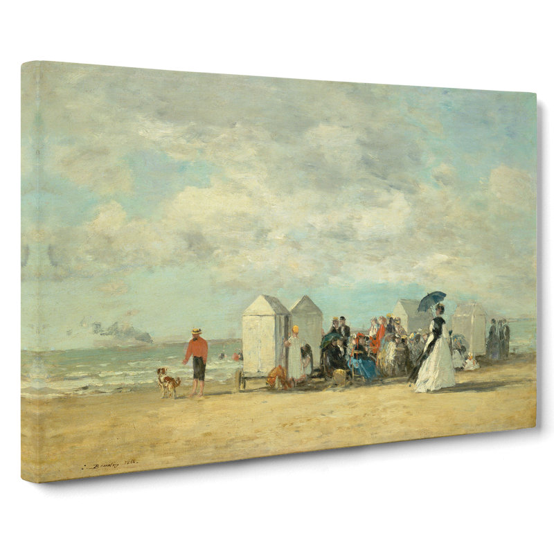 Beach Scene by Eugene Boudin - Wrapped Canvas Painting, 50cm H x 76cm W x 3cm D