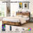 LED Bed Frame With Drawers,Headboard And Charging Station-54821035-54821032