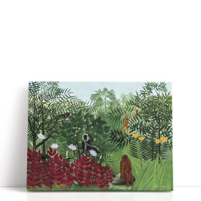 Forêt tropicale avec des singes, 1910 - reproduction d'art sur toile