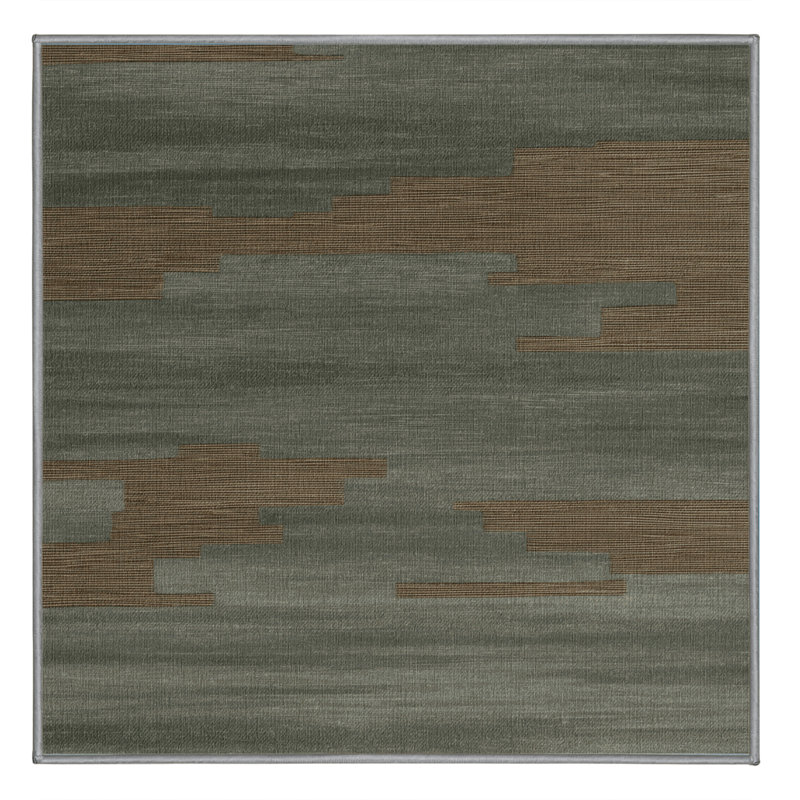 Machine Washable Abstract Brown Area Rug, Square 4'