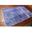 Tapis turc bleu tissé à la main pour un ajout confortable et élégant au salon ou à la chambre à coucher