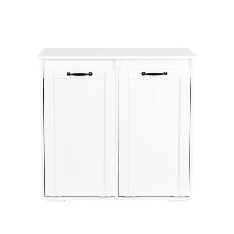 Spacious Laundry Cabinet With 2 Removable Liner Bags For Easy Sorting And Storage