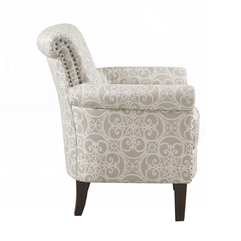 Chaise rembourrée en rayonne avec 4 pieds, Rayonne multicolore