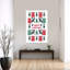 Merry Christmas Pixel Pattern Retro Abstract Christmas Tree Deer Winter Landscape Wall Art Print 1 Piece Wrapped Canvas Wall Art-177590879
