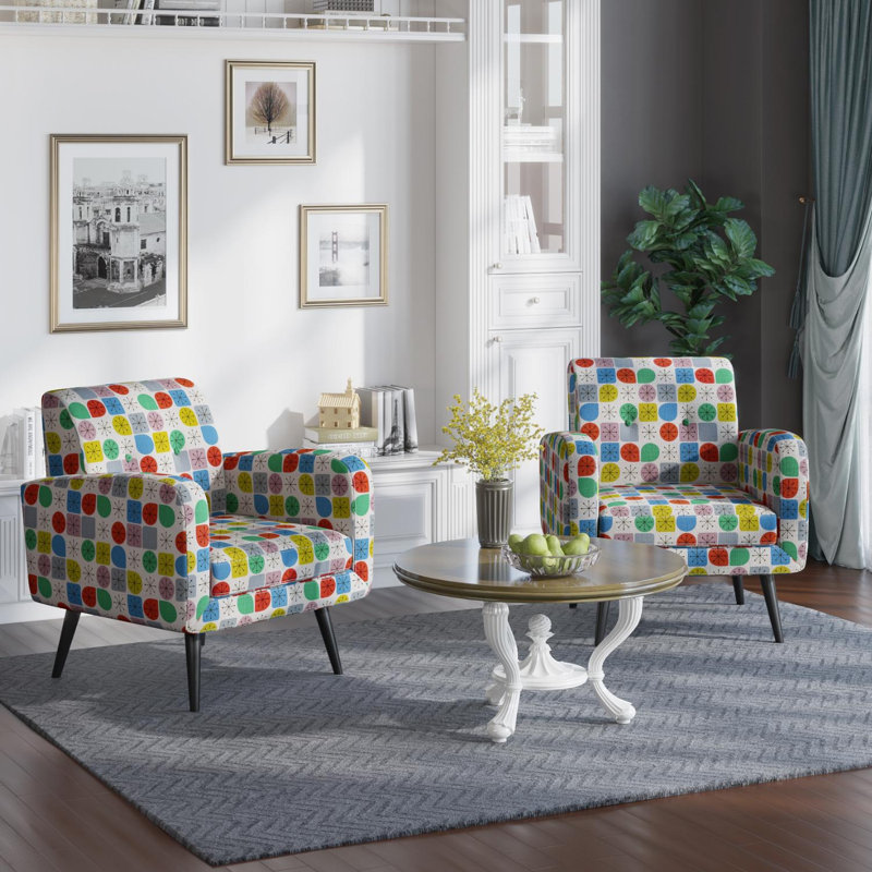 Fauteuil l 29,9 po Bronys, Pois colorés