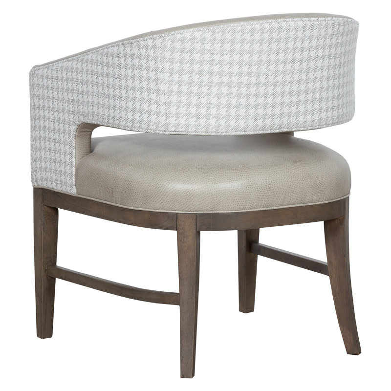 Fauteuil Cleo, Cuir véritable colombe 1183, Noyer