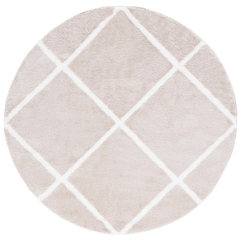 Tahoe Shag Performance Geometric Rug, Round 6'7"