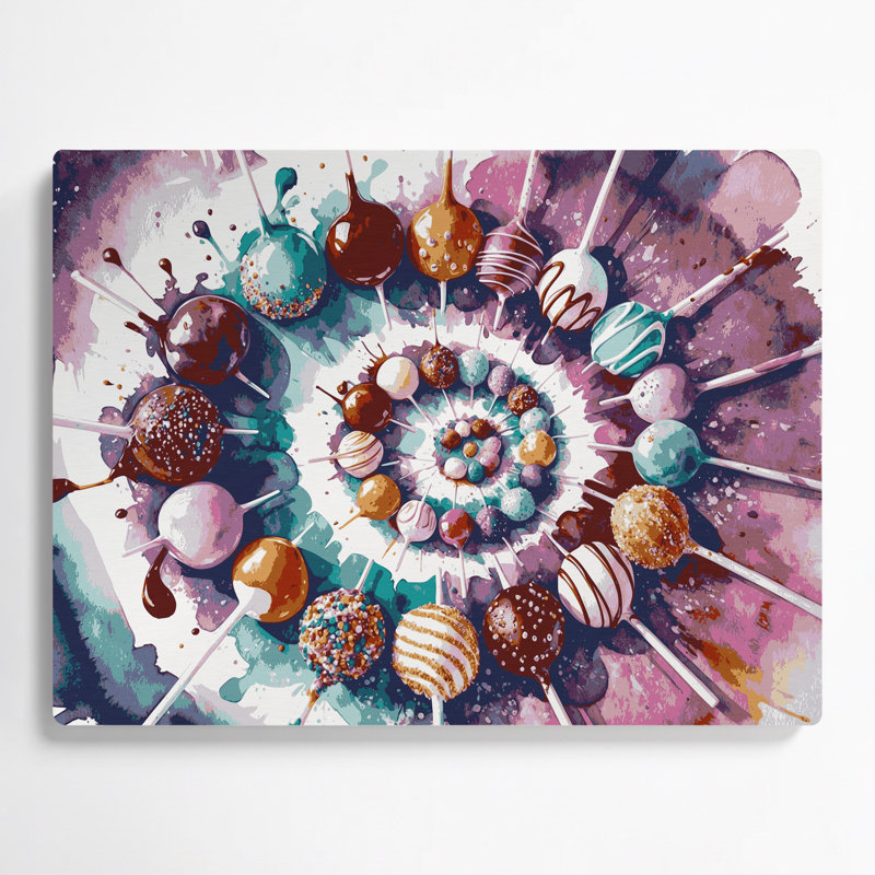 Art mural en métal «Desserts Cake pops», H 20 po x l 30 po