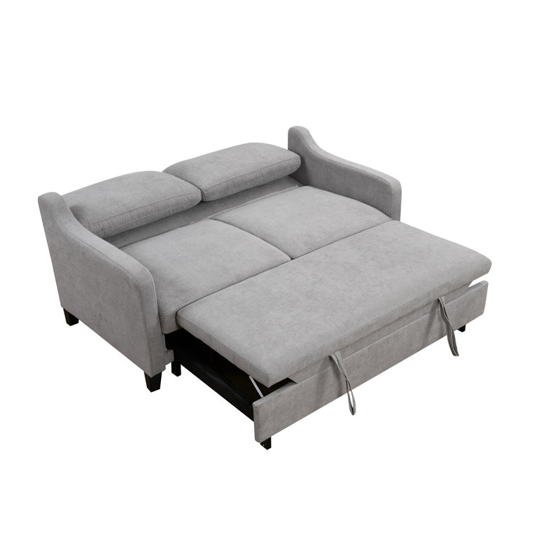 Canapé-lit ferme convertible 3 en 1 Zaryab, Polyester gris clair