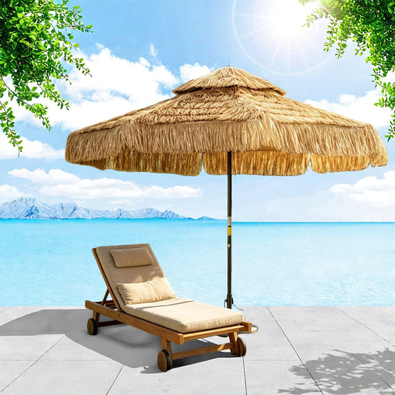 Grands parasols de patio en acier, gland hawaïen de 8,5 pi pour la cour