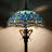 Tiffany Style Floor Lamp With Blue Dragonfly Stained Glass Shade, Antique Bronze Finish, Adjustable Height For Reading And Decorative Lighting
