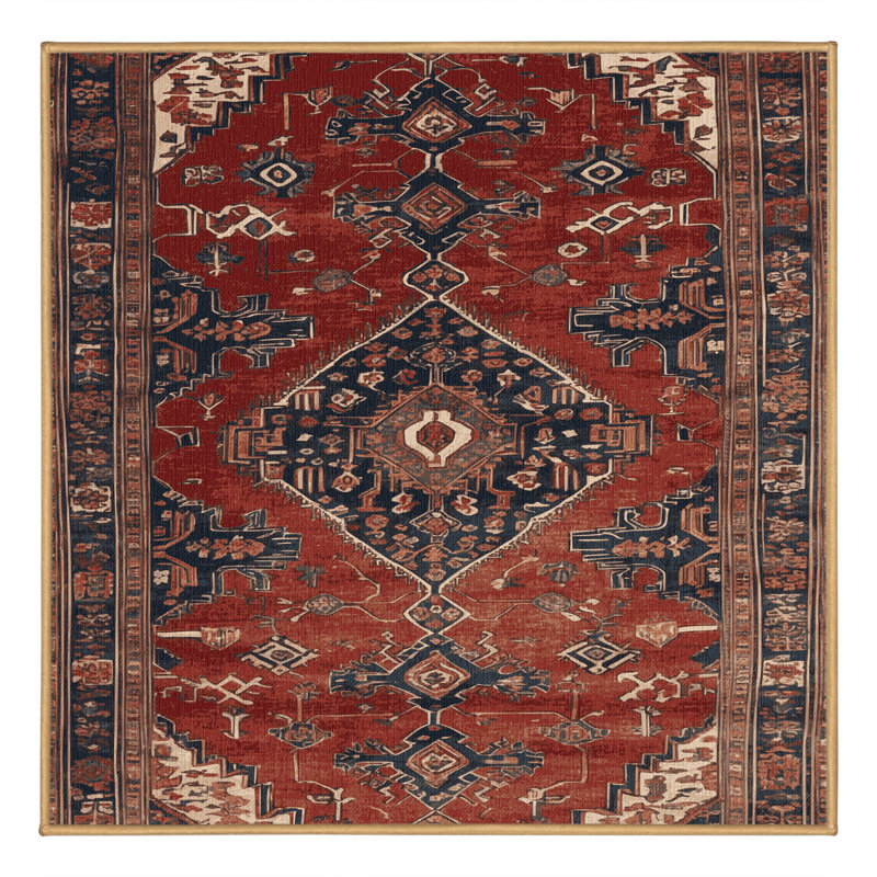 Tapis brun lavable à la machine, Carré 7 pi