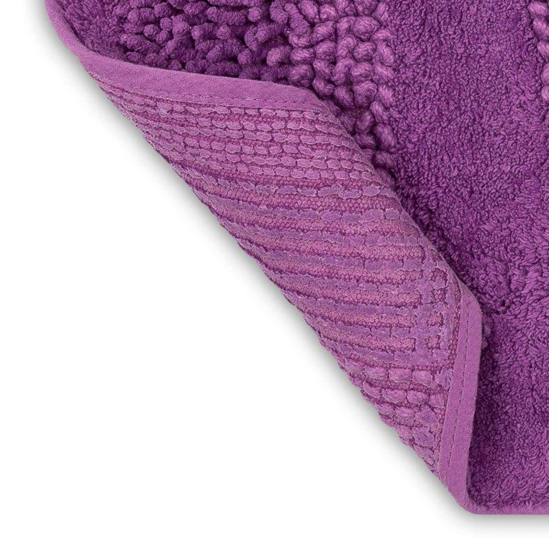 Laverne High/Low Stain/Fade Resistant Non-Slip Machine Washable Bath Mat, 27" W x 45" L, Fiesta Violet
