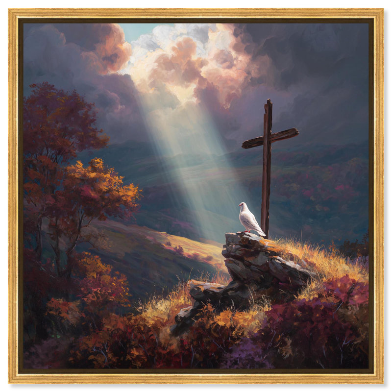 «Shine Down Radiance Christian Decor» par Art Remedy, H 12 po x l 12 po, Cadre doré