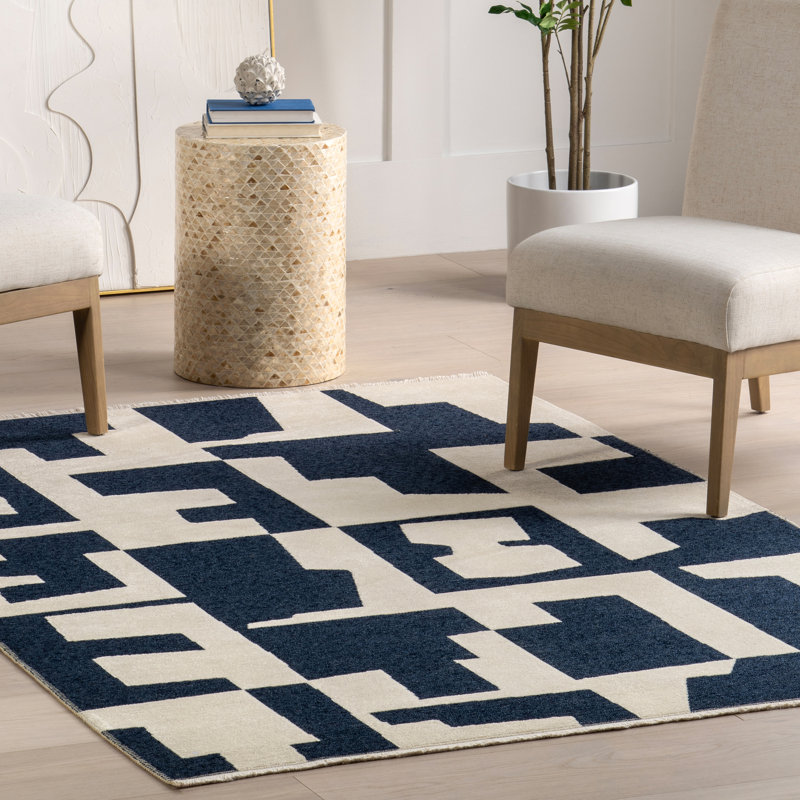 Viktoria Modern Abstract Reversible Machine Washable Area Rug, Rectangle 4' x 6'