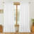 Semi Sheer Rod Pocket Curtain Panel with Tassel Fringe – Faux Linen Textured, Light Filtering, 1 Panel-509945924-509945927