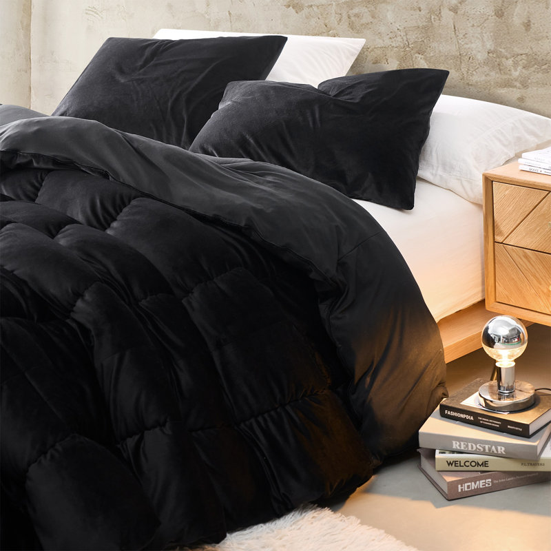 Édredon très grand en tissu, Noir, Édredon simple TG