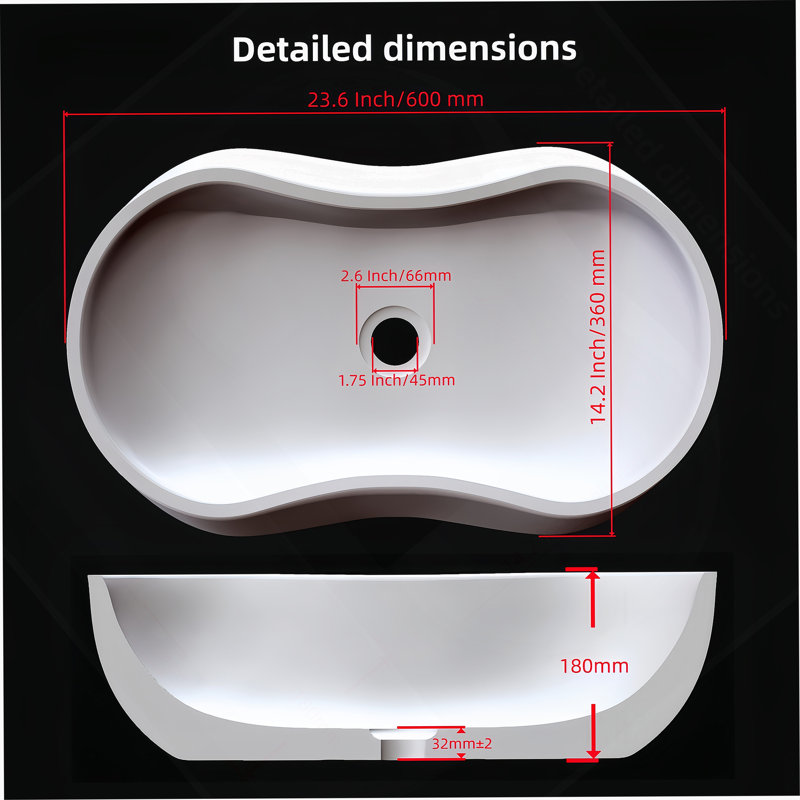 Bathroom Vessel Sink With Pre-Drilled Drain Hole, Green