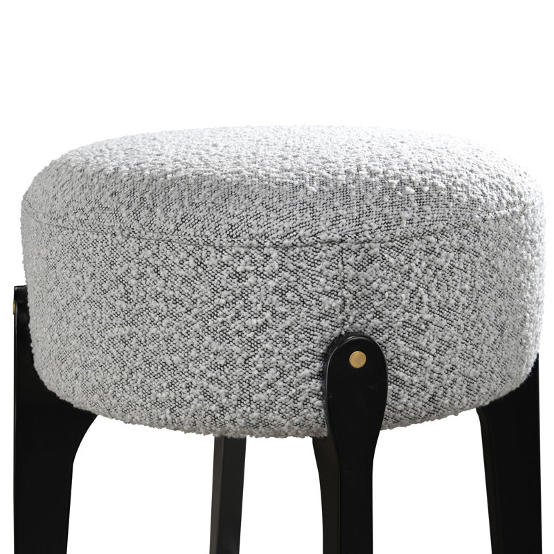 Tabouret Ellie, Tabouret de comptoir (siège d'une hauteur de 25,8, Boucle grise / base noire