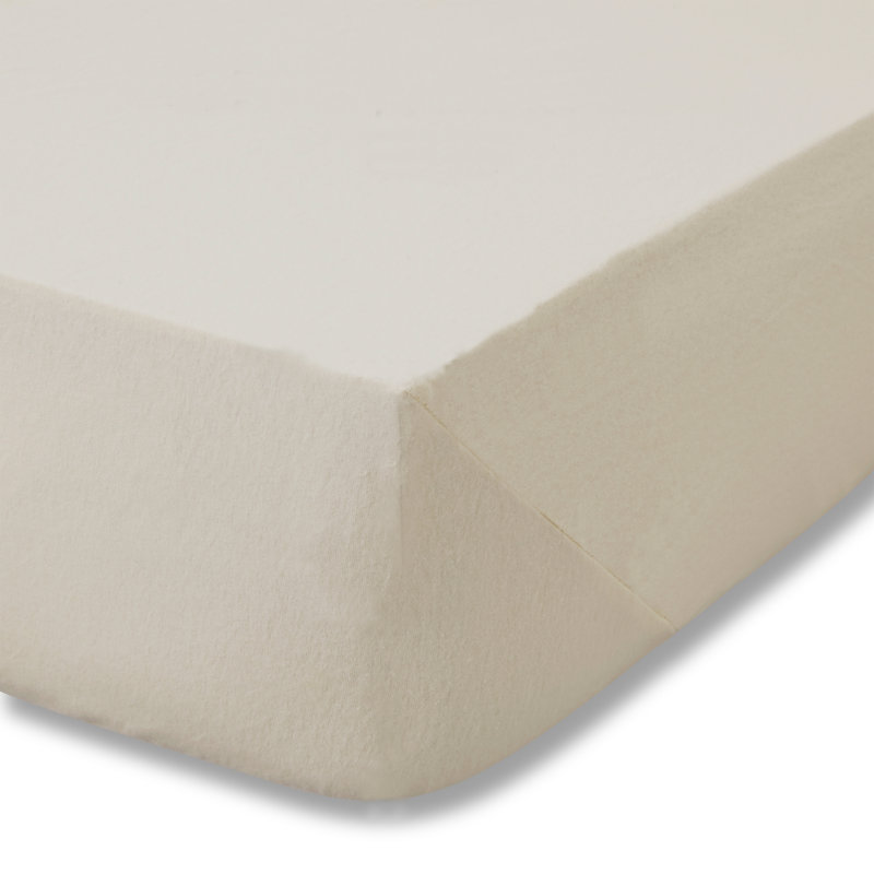 Brushed Cotton Fitted Sheet, Cream, Super King (6')