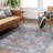 Conchita Rectangle Orhideja Oriental Machine Woven Area Rug in Navy/Rose-89727374