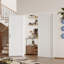 Porte double Slab - 1 panneau intérieur en MDF blanc de style shaker (poignée, loquet et goupille inclus, à peindre)-116642439