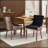 Ultra Side Dining Chair with Leopard Print, Thickened Fabric, Solid Wood Legs, and Bronze Nail Head Trim, Set of 2